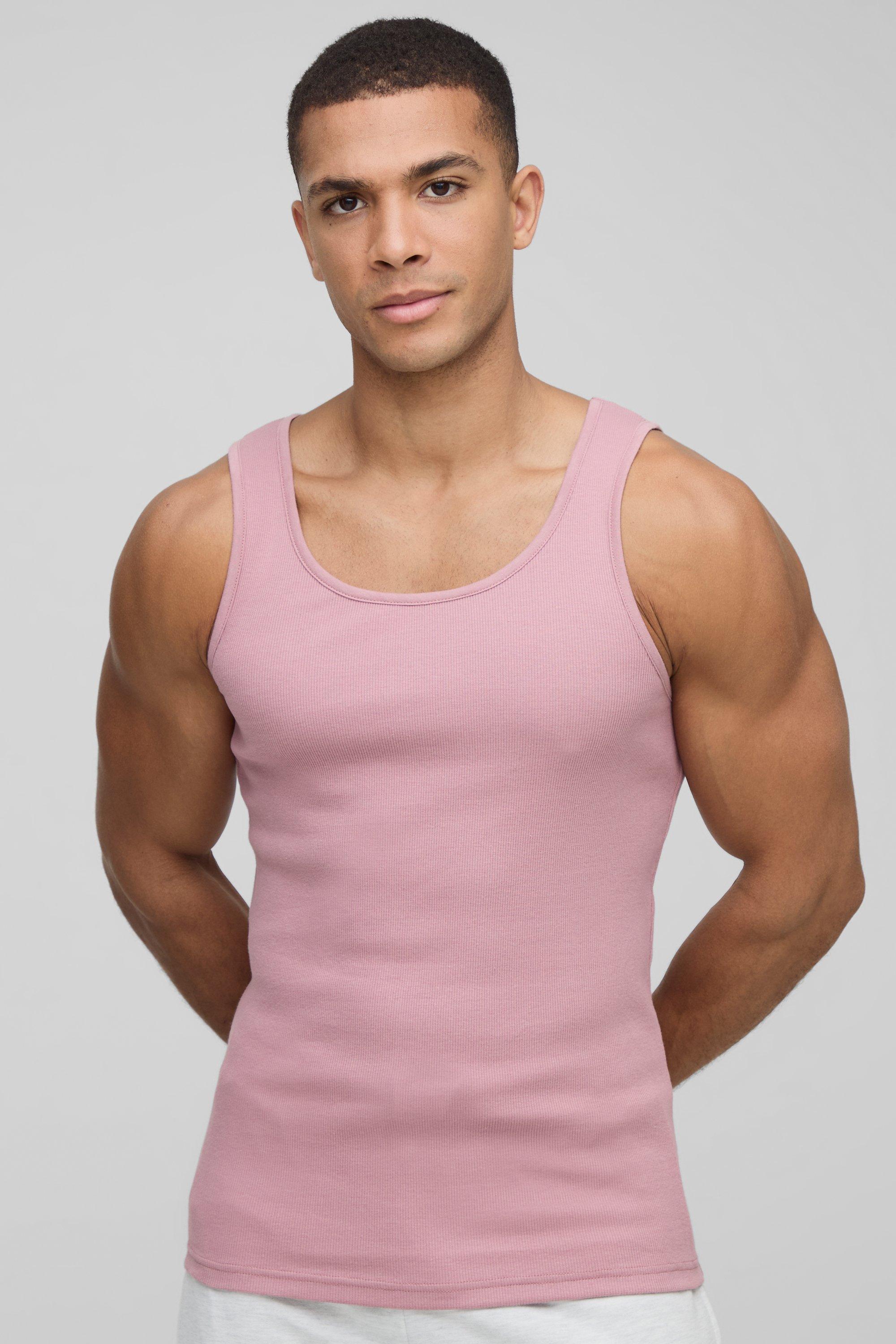 Basic Muscle Fit Ribbed Vest